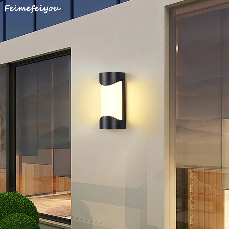 feimefeiyou Modern LED wall lamp outdoor creative waterproof simple aluminum circular courtyard cylindrical wall lamp