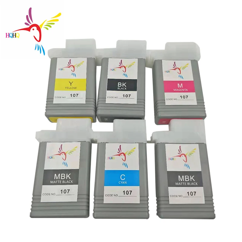 PFI107 Ink Cartridge For Canon iPF670/iPF680/iPF685/iPF770/iPF780/iPF785 Printer with Pigment 130 Ml 6 Colors/Set from Hqhq