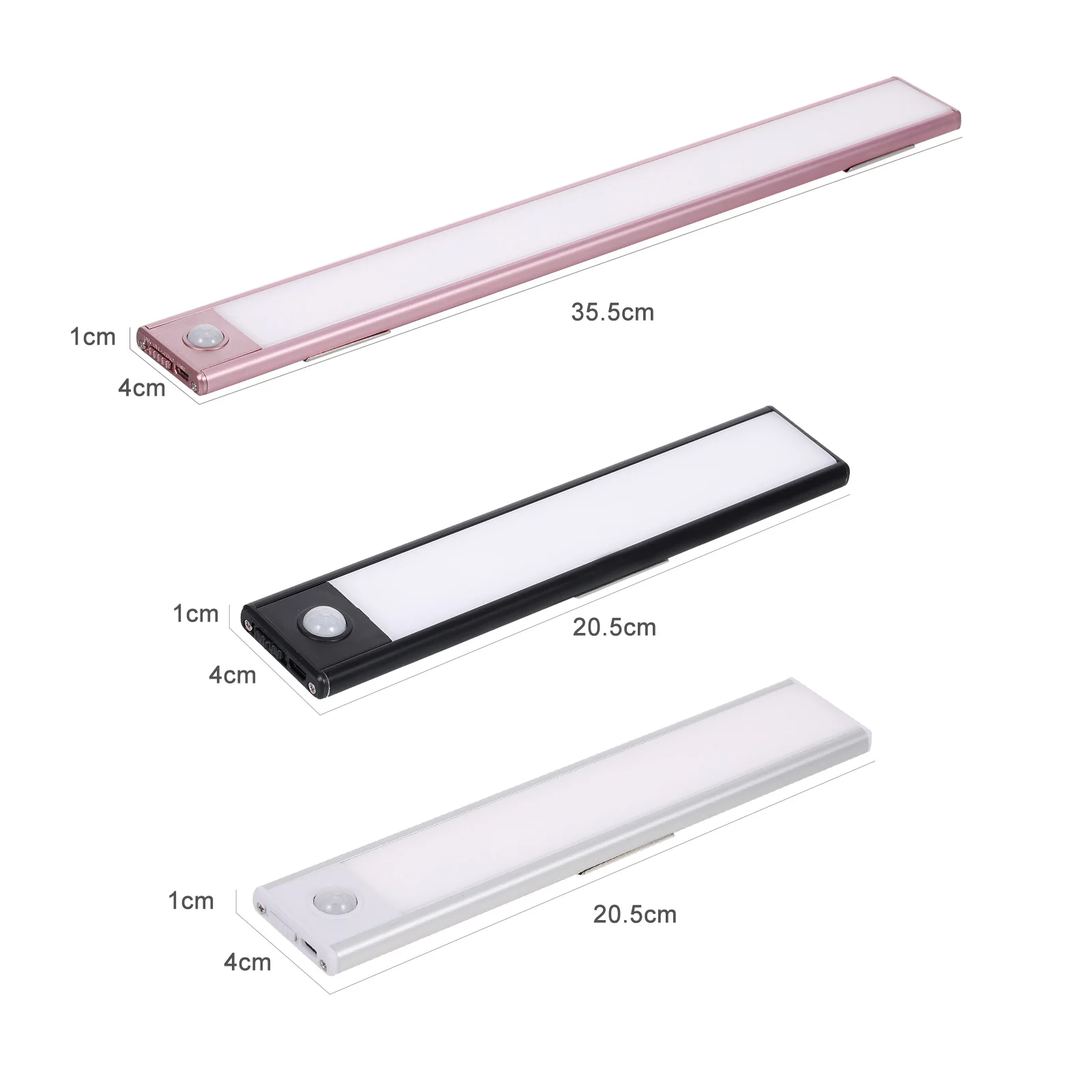 20/35cm LED Closet Light USB Rechargeable Under Cabinet Lighting Stick-on Motion Sensor Wardrobe Lights for Kids Bedrooms