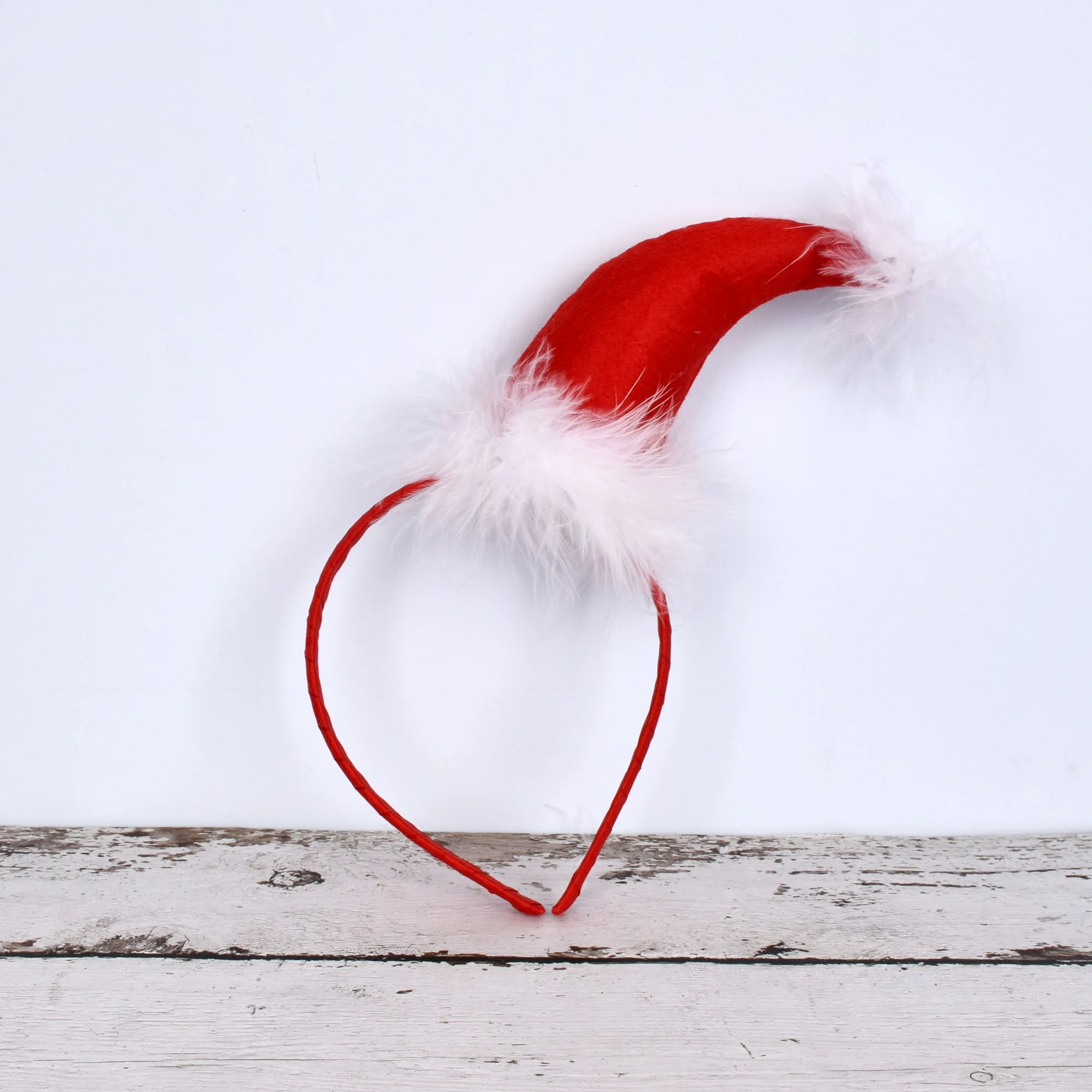 Santa Hat Headband Christmas Feather Hairband Kids Christmas Gift Adult Santa Headbands 2 style options New Year Costume