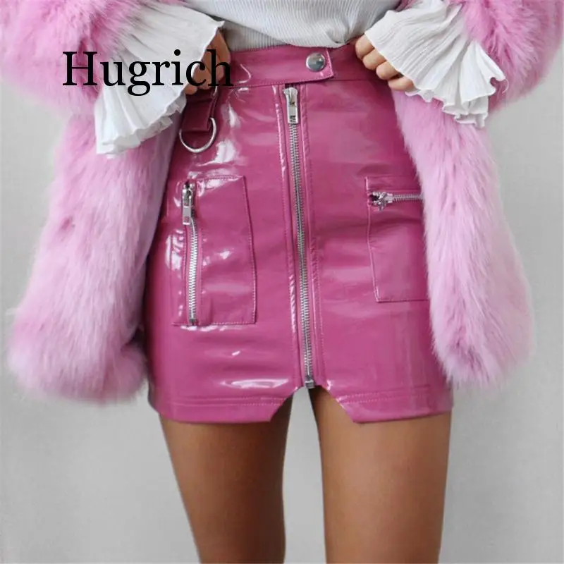 

Women Skirt Autumn 2020 New Fashon Sexy Leather Split Zipper High Waist Fencil Slim A-line For Girls Mini Sexy Skirts Womens