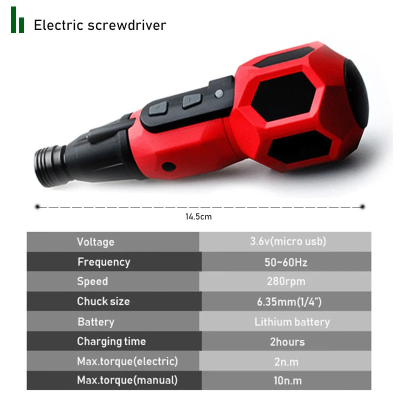 Power Tool Set Mini Grinder Drill Cordless Electric Screwdriver 3.6V Li-ion Battery Rechargeable Household Electric Tool