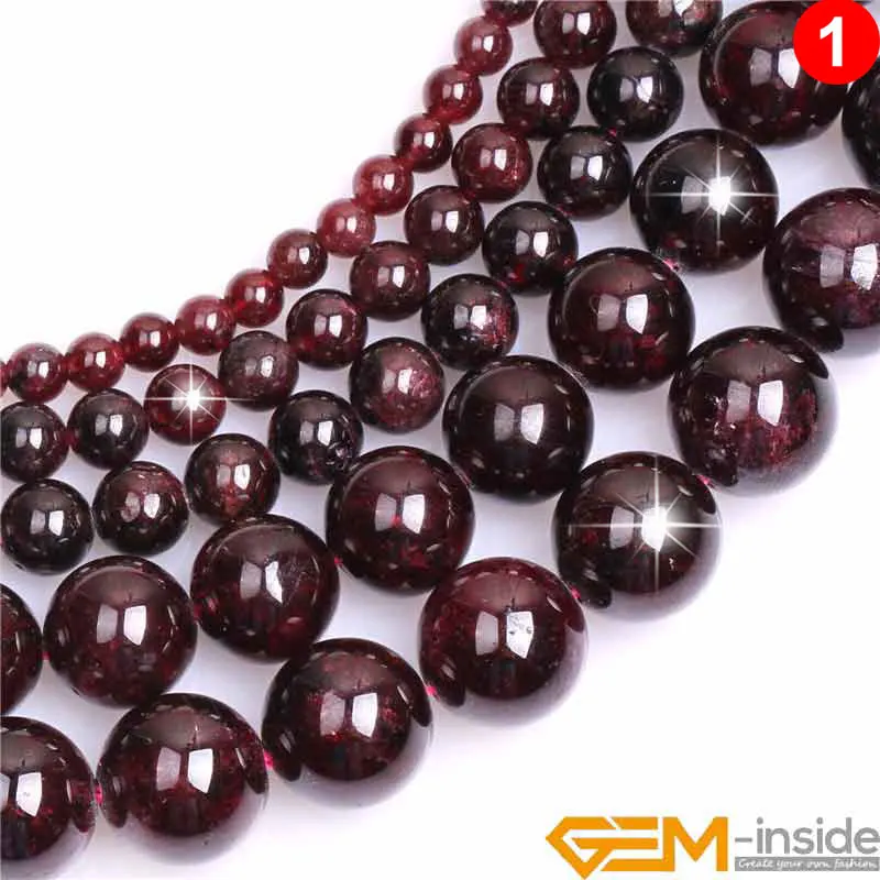 Natural Gems Stone Dark Red Garnet Round Beads For Jewelry Making Strand 15 \