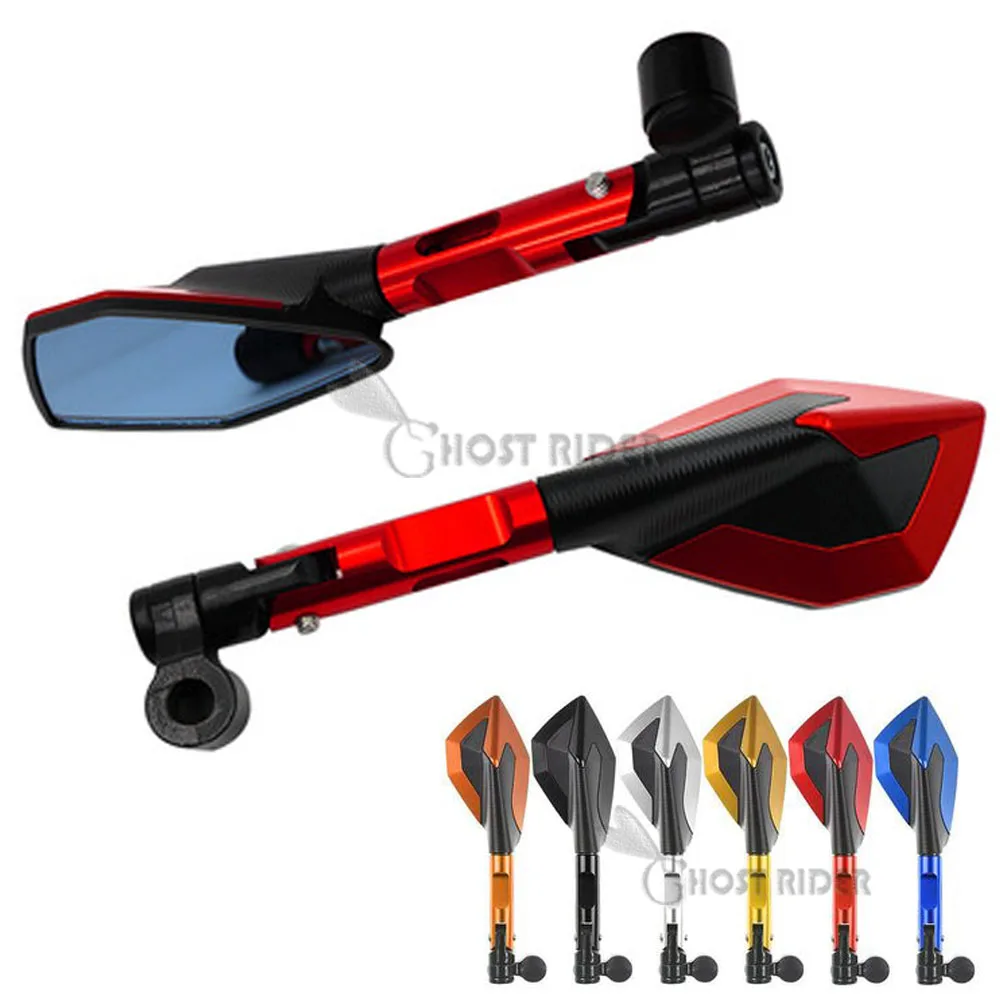 For YAMAHA XT660Z XT660X SUPERTENERE/XT1200ZE Tenere 700 CNC Aluminum Motorcycle Rear View Mirrors Blue Anti-glare Mirrors