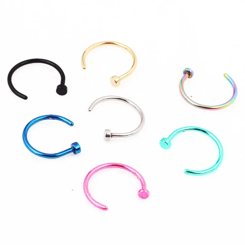 1Pc Stainless Steel Fake Nose Ring Hoop Septum Rings C Clip Lip Ring Earring for Women Fake Piercing Body Jewelry Non-Pierced