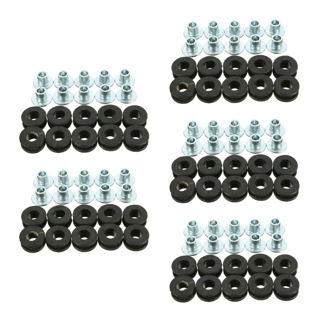 50x Motorcycle Rubber Grommets Pads For Honda for Yamaha for Suzuki for Kawasaki Fairing