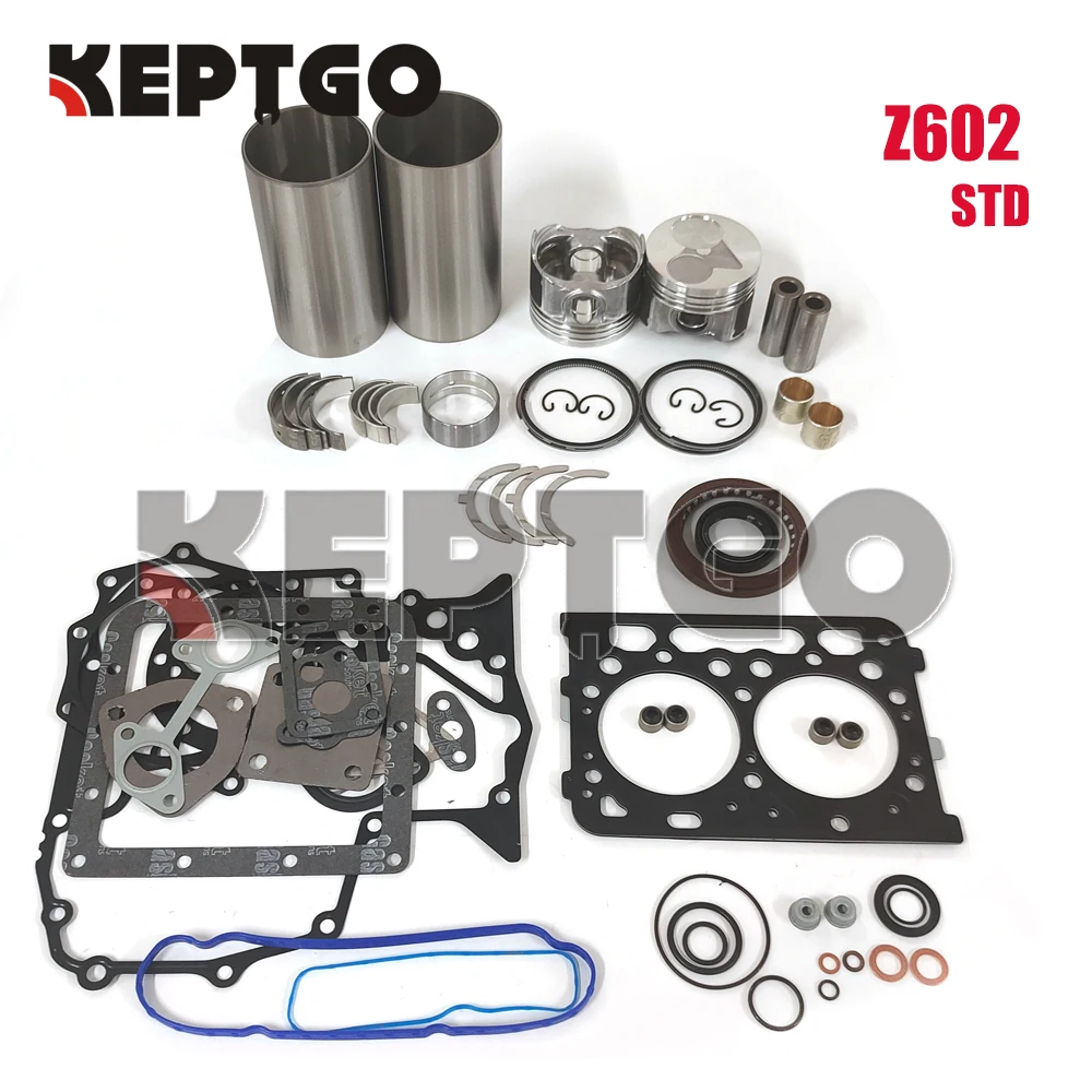 Z602 Engine Rebuild Kit Piston Main Bearing Rod Bearing Gasket Set Fits Kubota BX1500