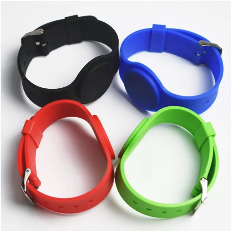 10Pcs/Lot 13.56Mhz 1K S50 Silicone Electronic Wristband Bracelets Wrist Band NFC Card