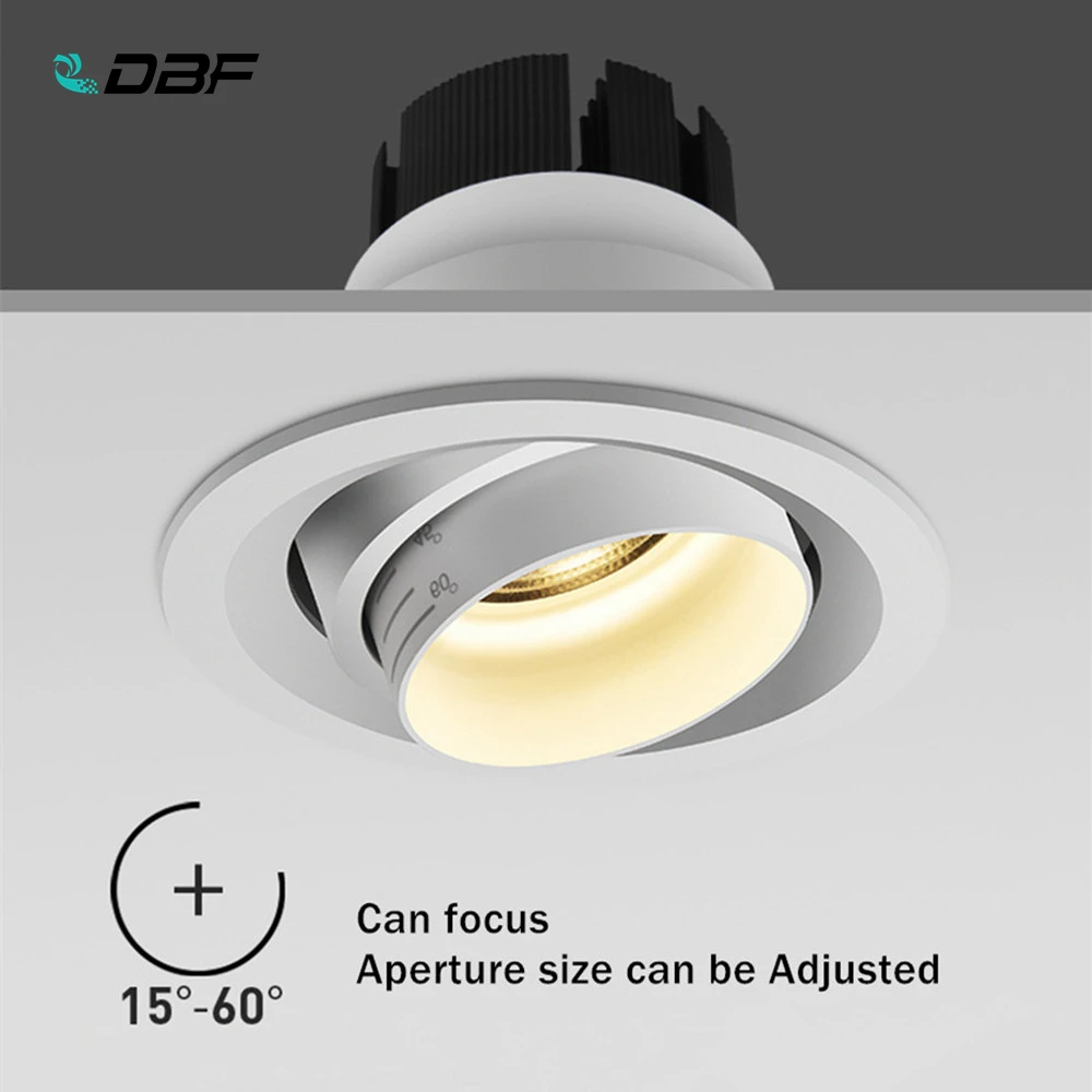 

[DBF]Beam Angle Adjustable 15/45/60 Degrees LED COB Recessed Downlight 5W 10W 15W LED Ceiling Spot Light for Picture Background