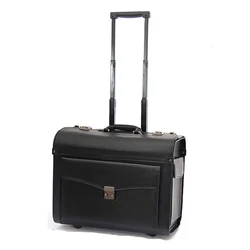 Captain flight aviation special trolley suitcase 16/19 inch business flight attendant suitcase bag PU luggage box boarding case