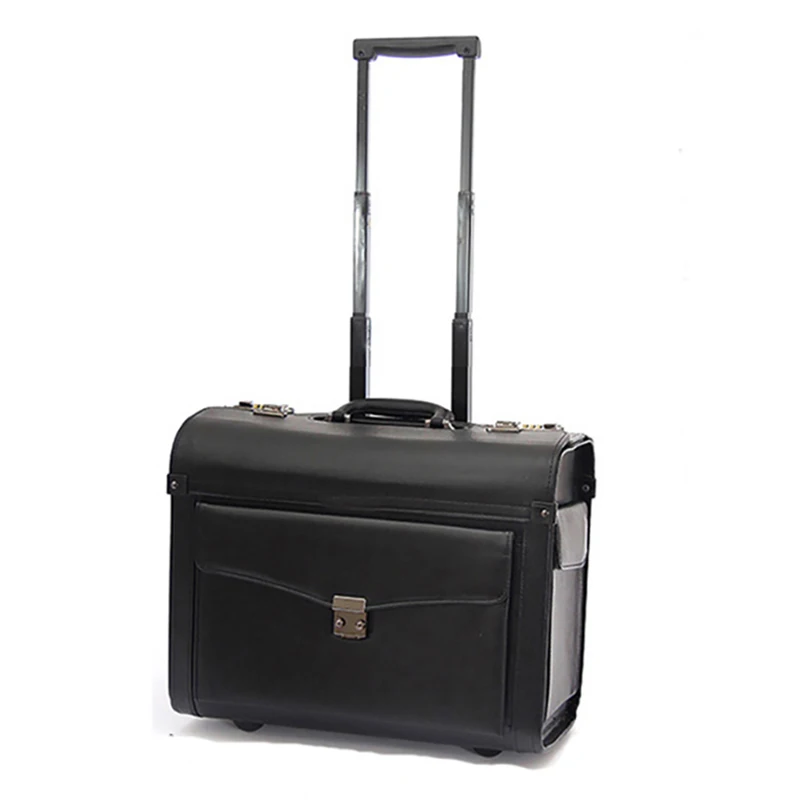 Captain flight aviation special trolley suitcase 16/19 inch business flight attendant suitcase bag PU luggage box boarding case