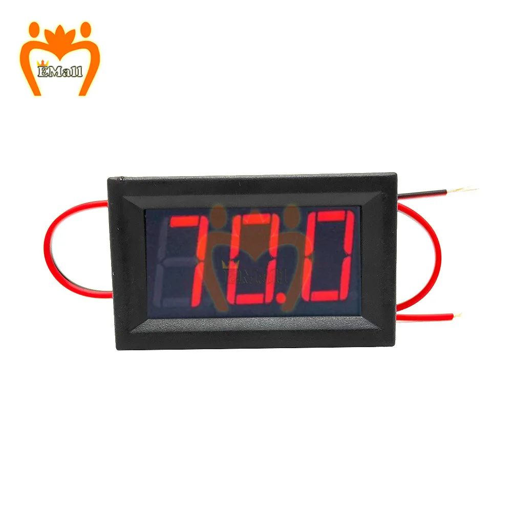 Voltmetro digitale DC 5V a 120V 2 fili voltmetro digitale voltmetro pannello per misuratore di Display a LED per auto moto elettromobile