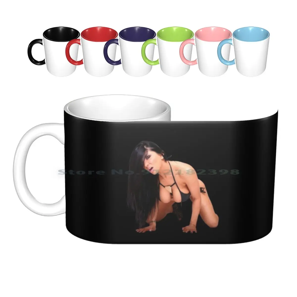 Naughty Romi Rain Big Tits Waiting For You Ceramic Mugs Coffee Cups Milk Tea Mug Naughty Romi Rain Big Tits Waiting For You