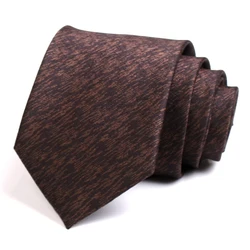 New Design Gentleman Tie Men's High Quality Business Suit Work Necktie 8CM Wide Brown Ties For Men Fashion Formal Neck Tie