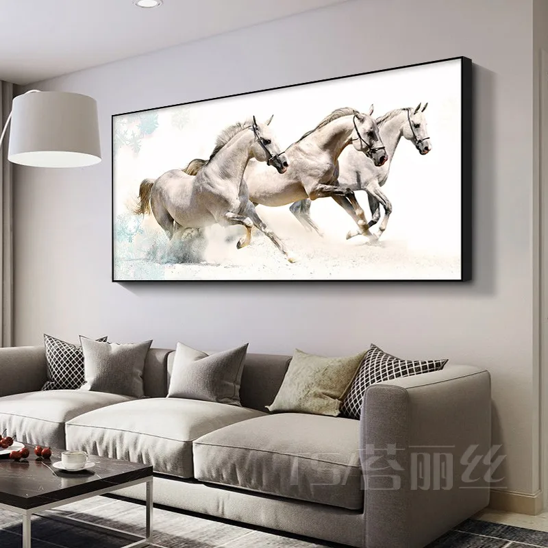 EECAMAIL Diy Diamond Painting Full 5D Diamond Embroidery Horse To Success Diamond Cross Stitch Home Decoration No Frame