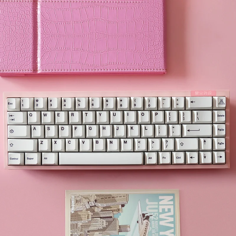 1 Set GMK Minimal White Keycaps PBT Dye Subbed Cherry Profile Tai Ji Key Cap For Customized Mechanical Keyboard With MX Switch