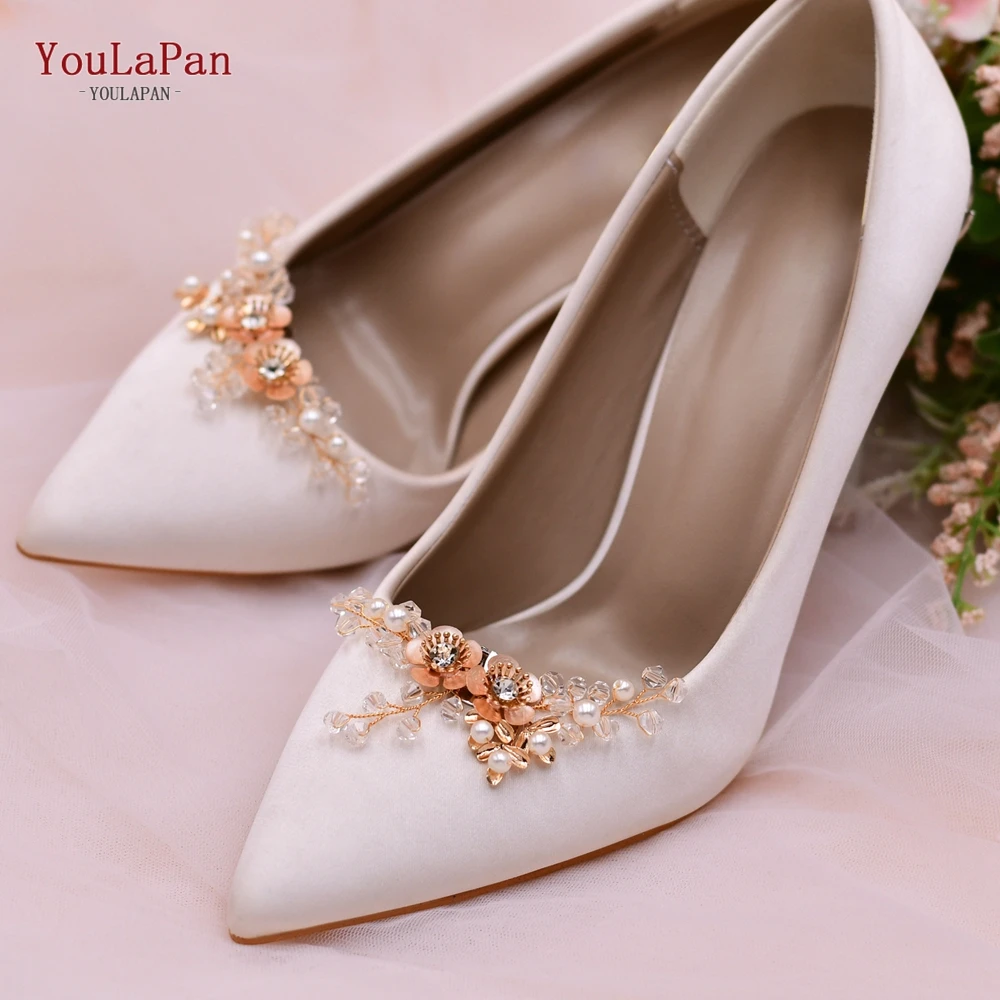 YouLaPan High Heels Shoe Clips Bridal Women Decoration Alloy Flower Handmade Charm Buckle Shoe Clip Wedding Shoe Accessories X48