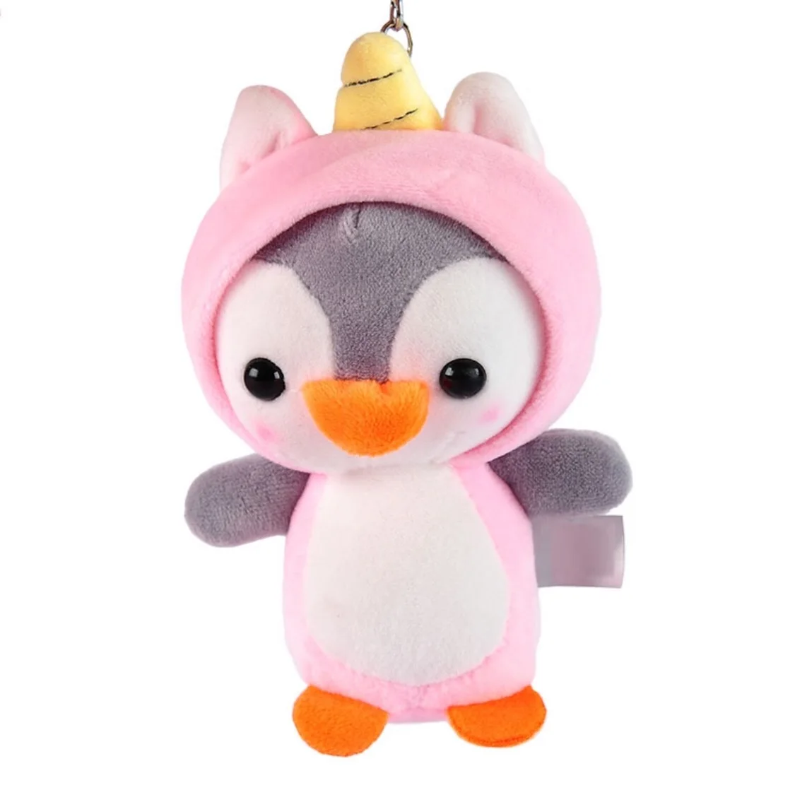12cm Animal Soft Stuffed Plush Toys Penguin Doll with Key Chain for Kids Birthday Christmas Gift