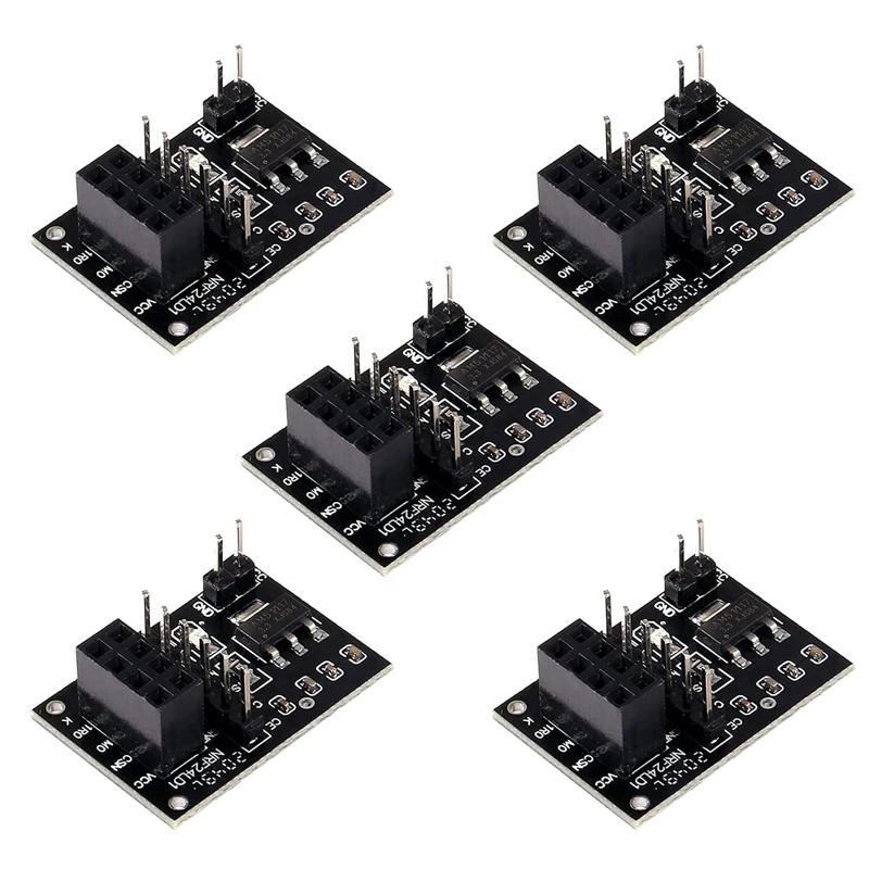 5pcs NRF24L01+ Breakout Adapter with On-Board 3.3V Regulator for NRF24L01+ Wireless Module