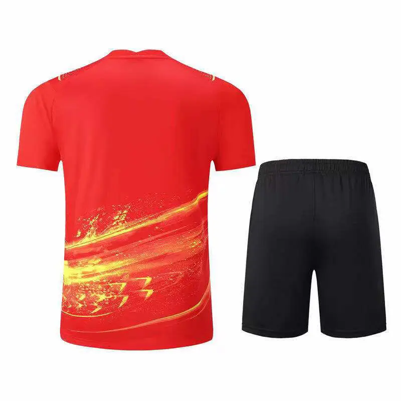 Table tennis badminton sportswear suit men and women summer short-sleeved competition suit quick-drying and breathable