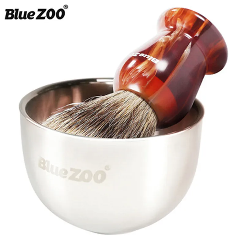 100% Pure Badger Hair Shaving Brush with Resin Handle Man Facial Care Tool Facial Hair Brush