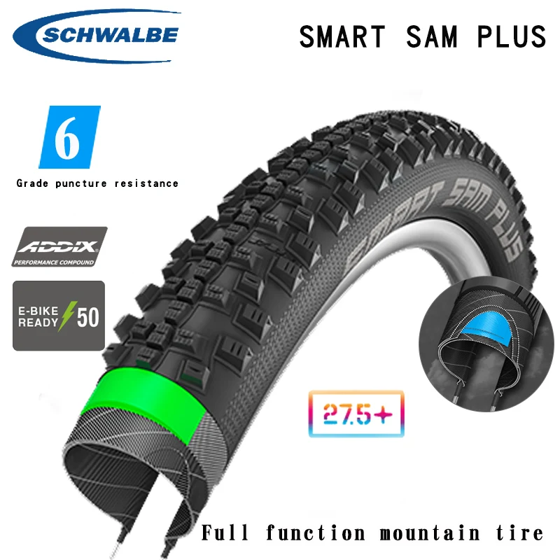 Schwalbe 산악 자전거 타이어, Am XC 스틸 와이어 찔림 방지, SMART SAM PLUS 26 27.5 29 인치, 산악 접이식 찔림 방지 타이어