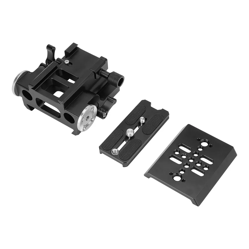 KIMRIG QR Sliding Acra Baseplate With Standard Dovetail Base Plate Arri Rosette Mount Dual 15mm Rod Clamp For Dslr Camcorder