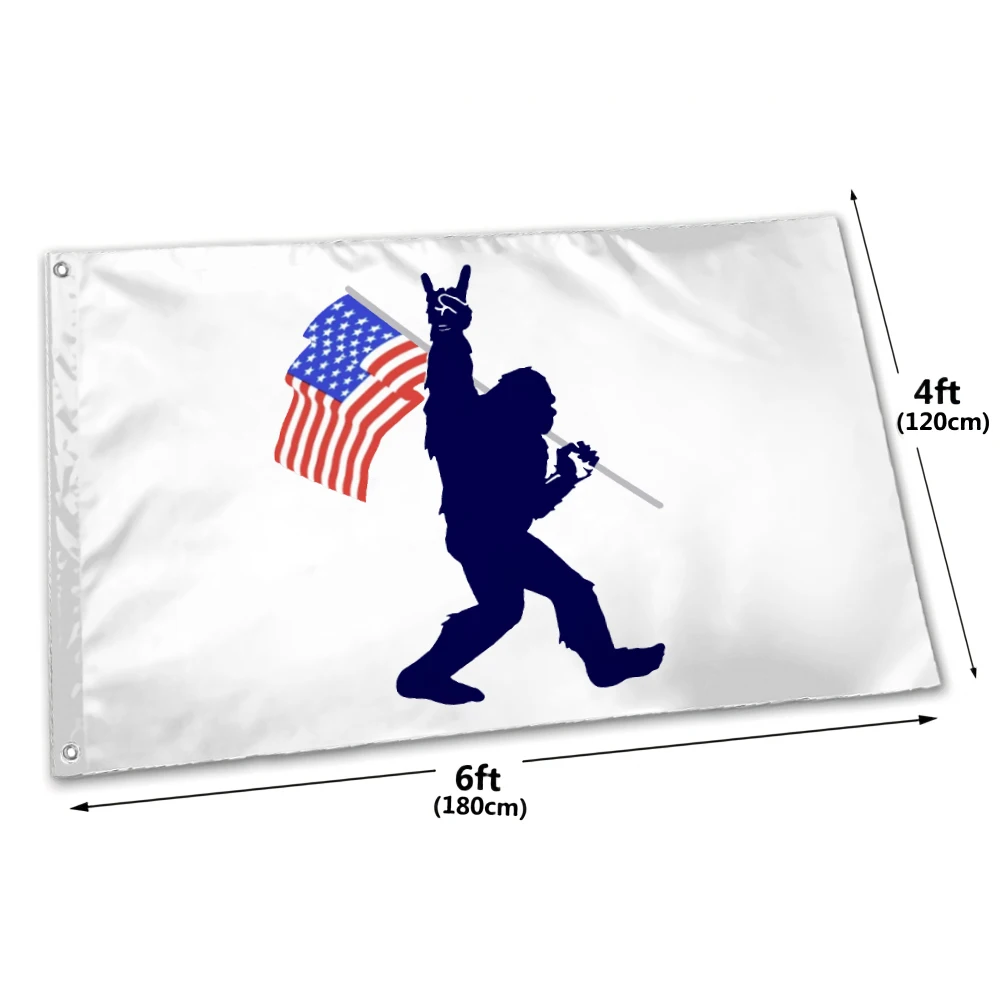 American Flags Funny Blue Bigfoot Sasquatch Believe Banner Flag 90*150cm Size Pattern Custom Flag