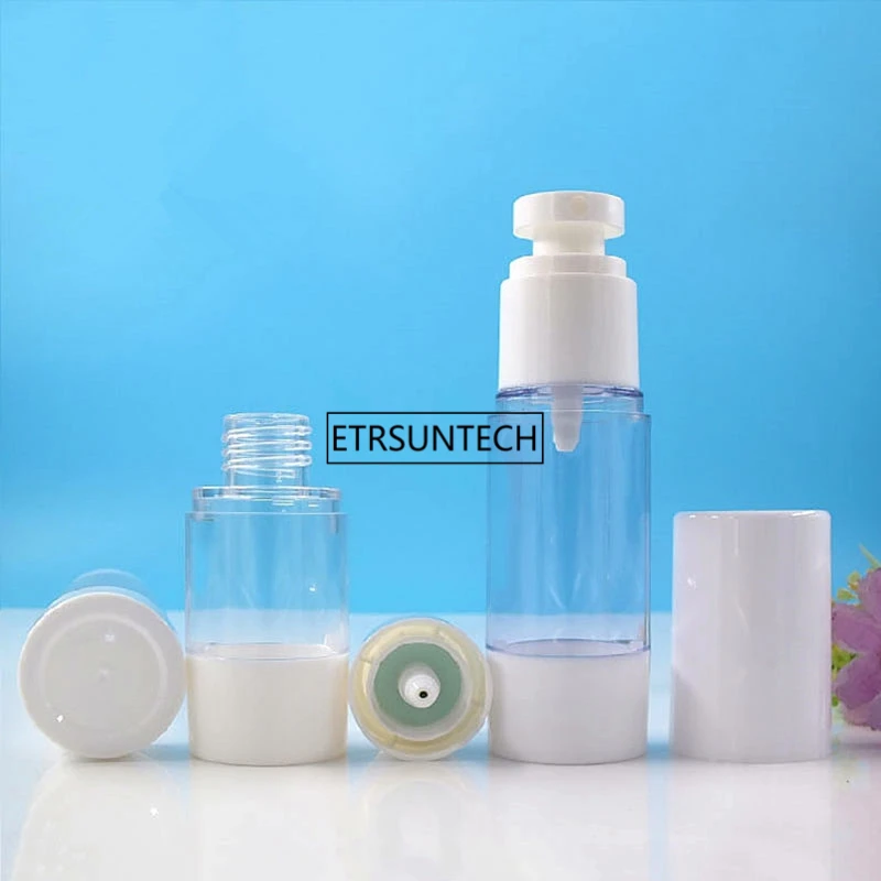 

100pcs Empty Plastic Cosmetic Bottle 15ml/30ml/50ml Travel Liquid Bottles white Airless Pump Vacuum Toiletries Container F3678