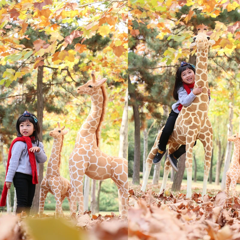 [Funny] Simulation 160cm Biggest Giraffe Plush Toy Giant Animal doll Collection Photography props Home decoration kids gift