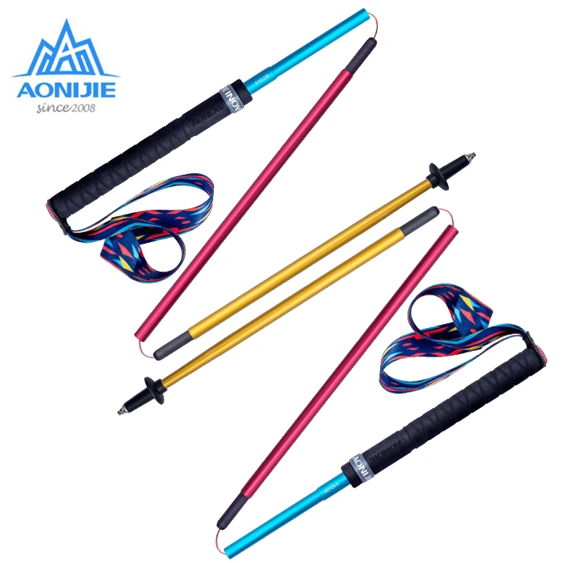 Aonijie-bastones de fibra de carbono para caminar, bastón ultraligero de bloqueo rápido, plegable, para senderismo, para Trail Running al aire