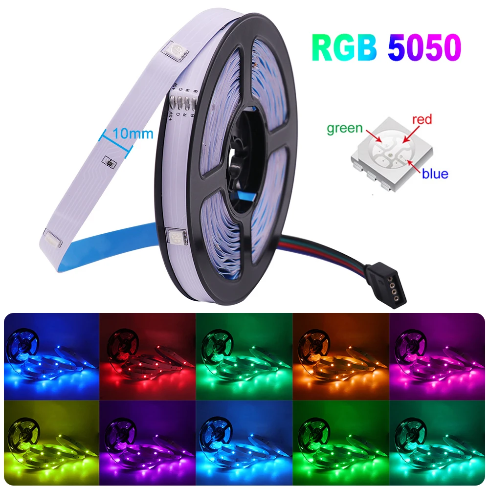 5V LED Strip RGB 5050 Bluetooth APP/ IR Remote Control 5M 10M 15M Flexible Led Tape Music Sync Lamp for PC Screen TV Back Light
