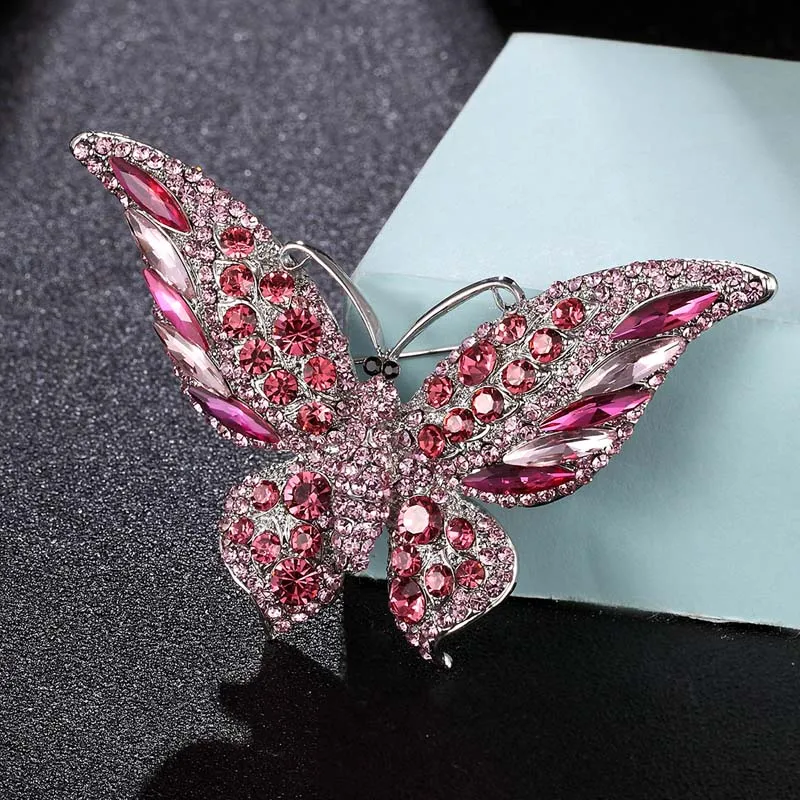 Zlxgirl new arrival Green opal Colorful butterfly brooch jewelry best vintage Christmas gifts women\'s wedding Scarf pins