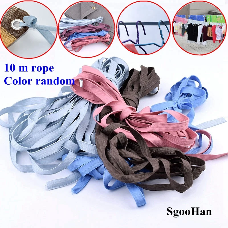 

10m Nylon Home Clothesline Maza Stools Rope Sun Shading Net fixing Greenhouse Film Flat Strip Fruit Tree Branch Pulling Rope