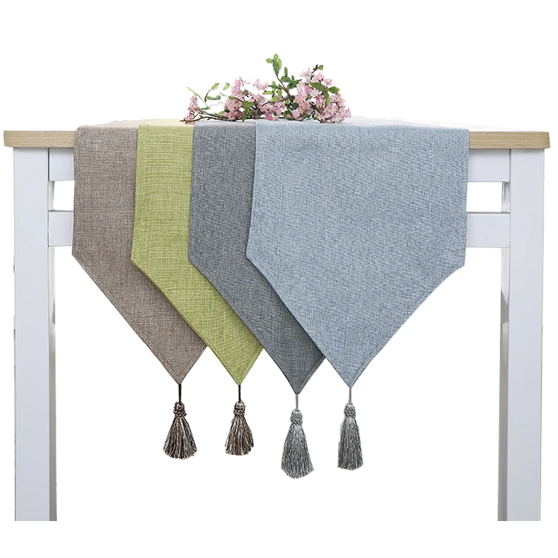 Modern fashion solid table cloth Party Wedding Decoration cloth bamboo carvas cloth Table Runner Cloth Cover