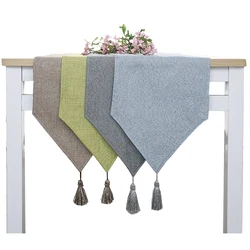 Modern fashion solid table cloth Party Wedding Decoration cloth bamboo carvas cloth Table Runner Cloth Cover