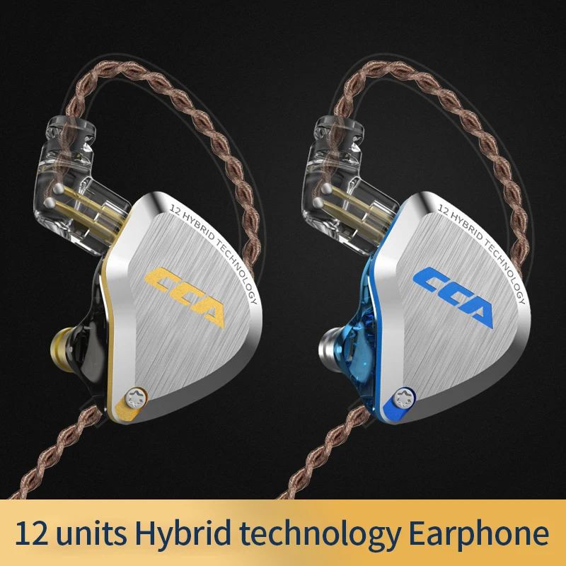 Imagem -02 - Híbrido Pendurado in Ear Headconjunto Fone de Ouvido com Cancelamento de Ruído Fones com Fio 12 Drivers Unit Hifi dj Monitor Gamer pc 5ba Mais 1dd Cca-c12