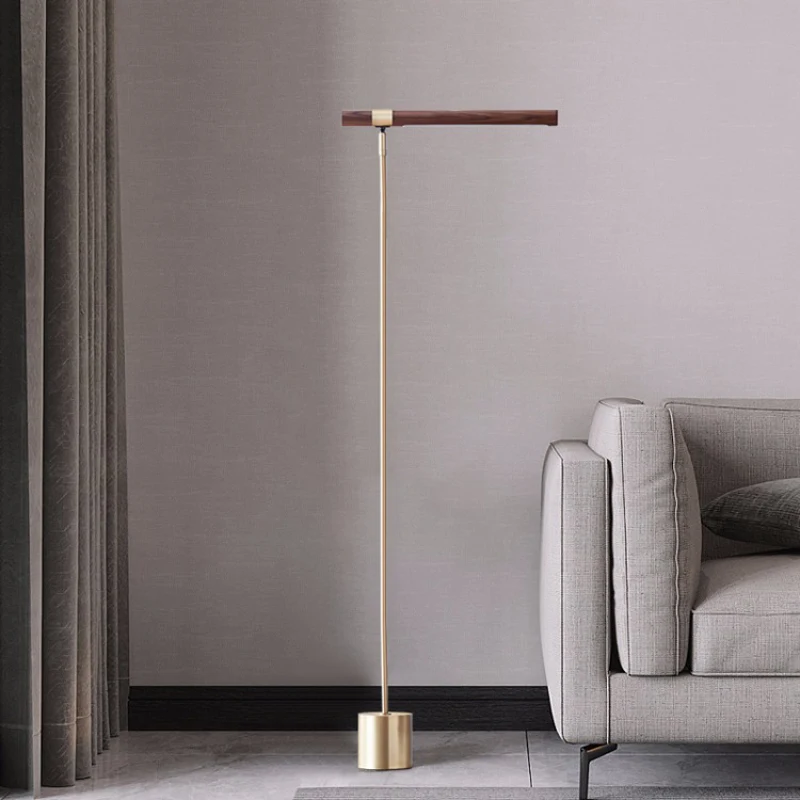 

Wood Linear LED Floor Lamp Modern minimalist grain Nordic lamp floor led living room decoration bedside vertical loft floor lamp