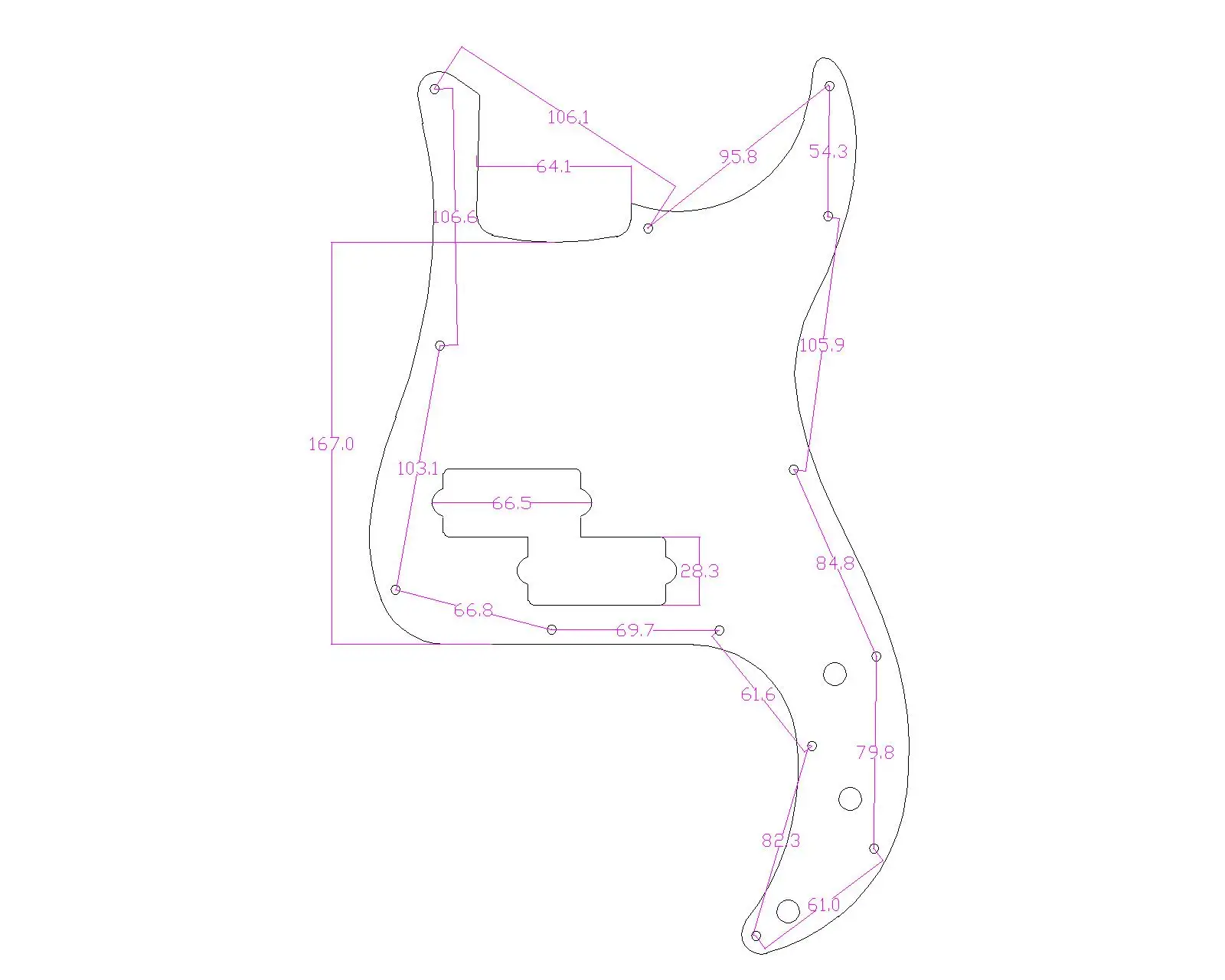 KAISH 13-Hole Metal Aluminium Anodized Precision P Bass Modern Style Standard Pickguard Fits American Fender P Bass Silver