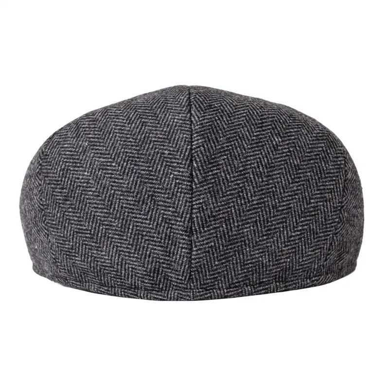 JANGOUL Wool Flat Cap for Men and Women, Herringbone Newsboy, Khaki Ivy Hat, Cabbies Driver Beret, Boina 002, 100%