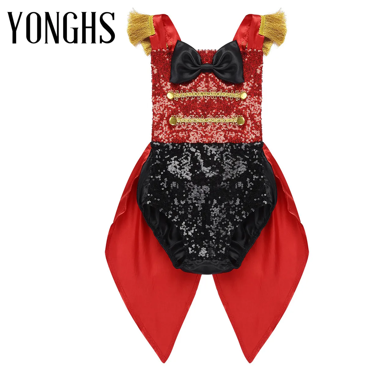 

Showman Ringmaster Circus Cosplay Party Costume for Infant Baby Girls Sleeveless Sequined Bowknot Romper for Halloween Roleplay