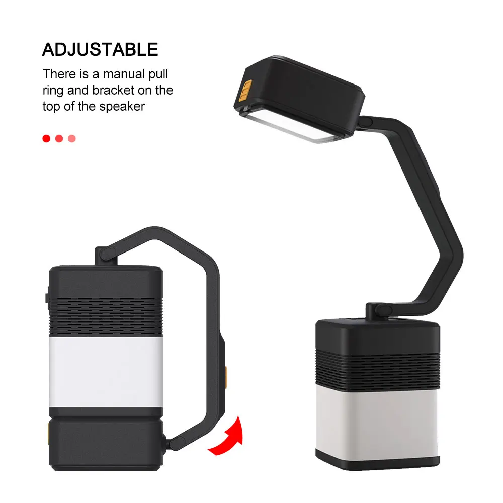 USB Led Camping Lichter Bluetooth-kompatibel Lautsprecher Tragbare Notfall Nacht Markt Lampe Stereo Woofer Taschenlampe Power Bank