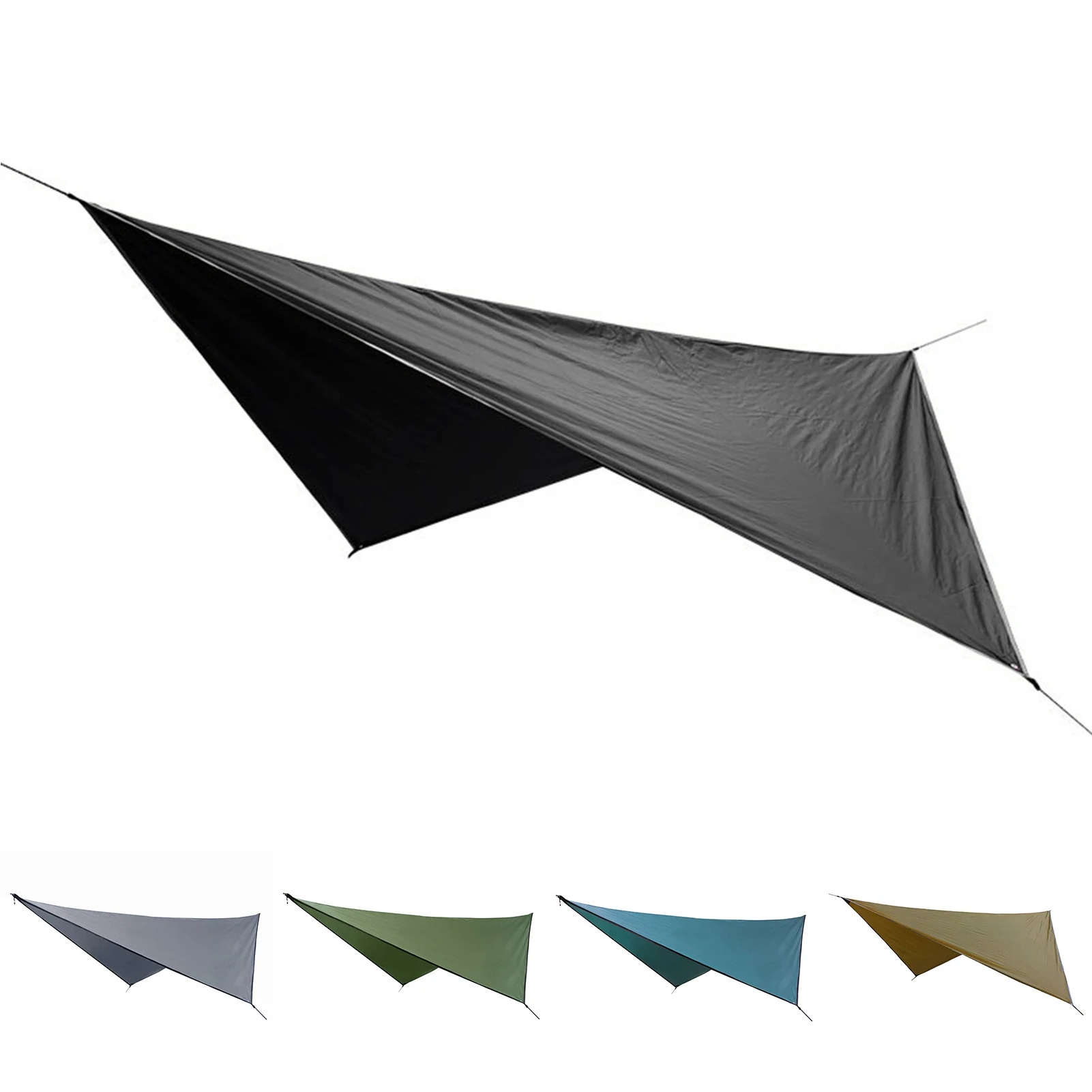 360cm x 290cm Waterproof Tarp Tent Shade Outdoor Camping Hammock Rain Fly UV Garden Awning Canopy Sunshade Ultralight 5 Colors