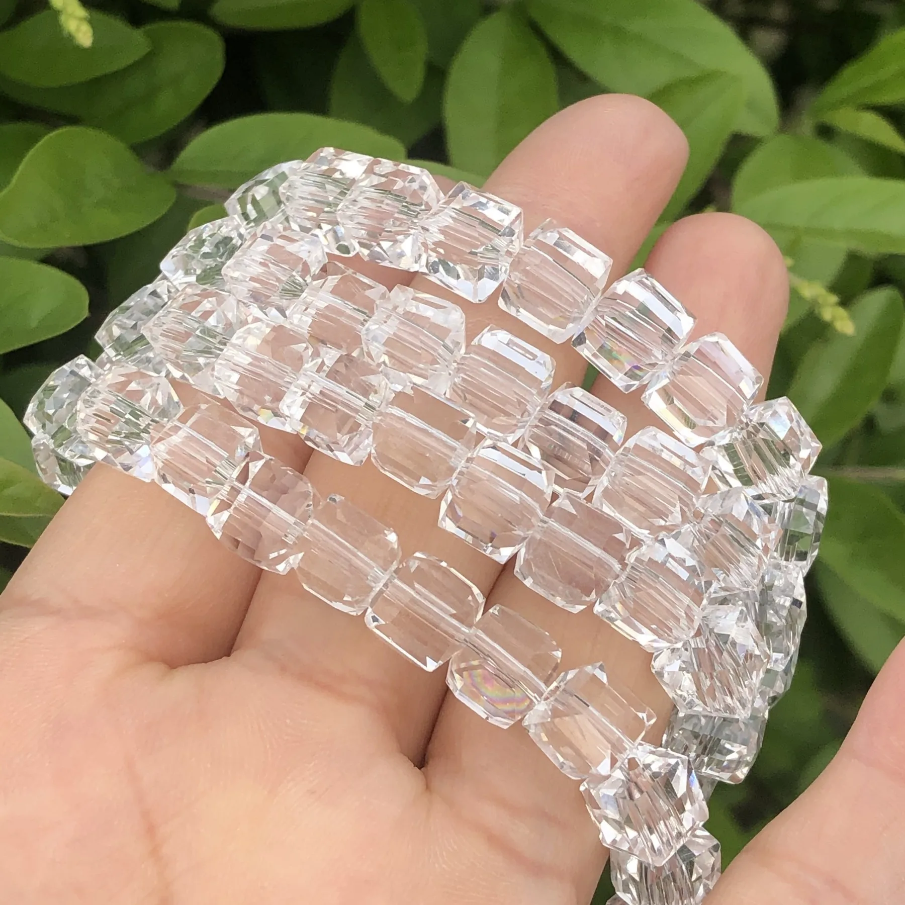 2/3/4/6/8MM High Quality White Clear Cube Austrian Crystal Beads Loose Square Shape Glass Beads For Jewelry Making DIY Bracelet