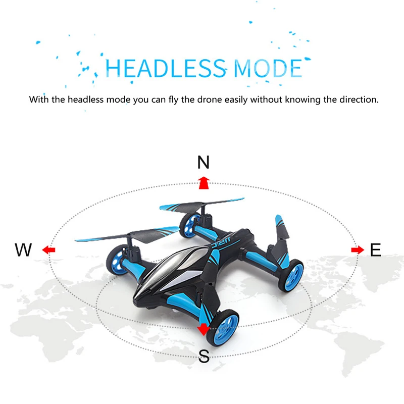 2.4G RC Drone powietrze-ziemia latający samochód H23 Quadcopter ze światłem jeden klucz powrót pilot drony Model helikopter najlepsze zabawki