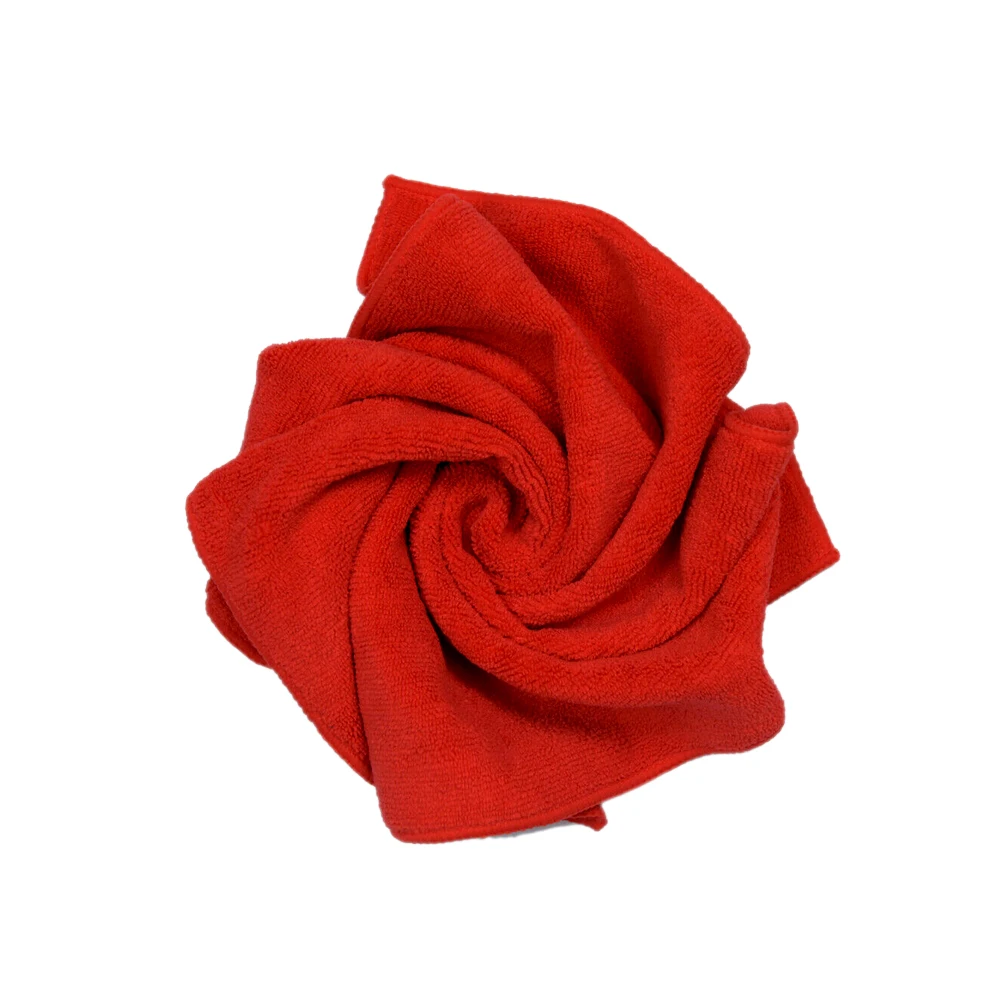 Toalla de microfibra roja Extra suave para lavado de coches, paño de secado y limpieza para coche, paño para el cuidado del coche, toalla para