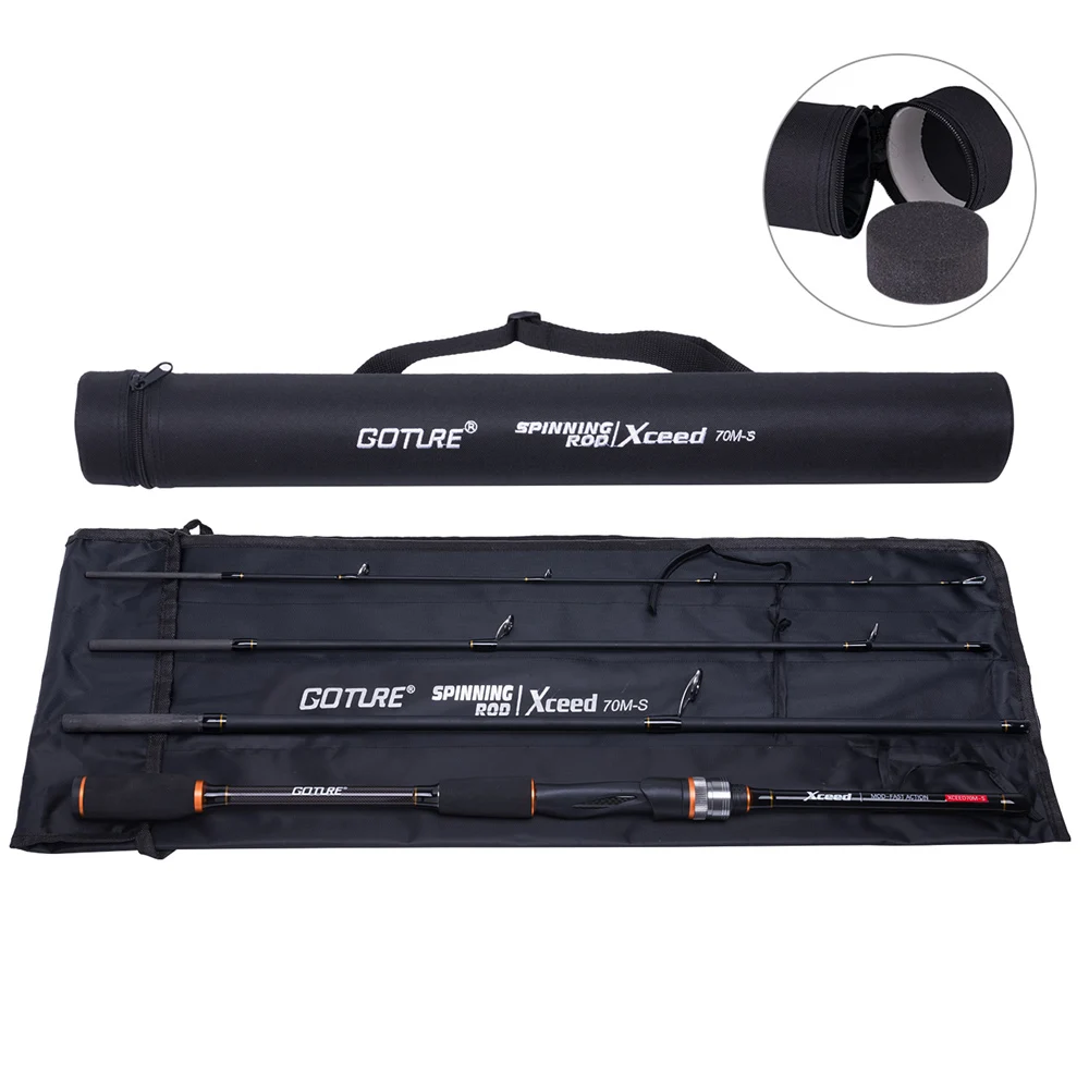 Карбоновое удилище для спиннинга Goture Xceed, 3,6 м, 3,0 м, 2,7 м, 2,4 м, 2,1 м, 1,98 м, легкие 4-секционные удилища для путешествий с портативной