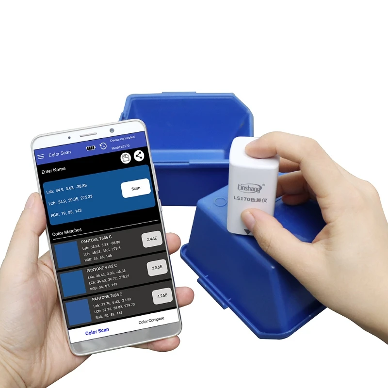 LS170 APP Tragbare Colorimeter Farbe analyzer Digitale Präzise LABOR Farbe Unterschied Meter Tester 8mm