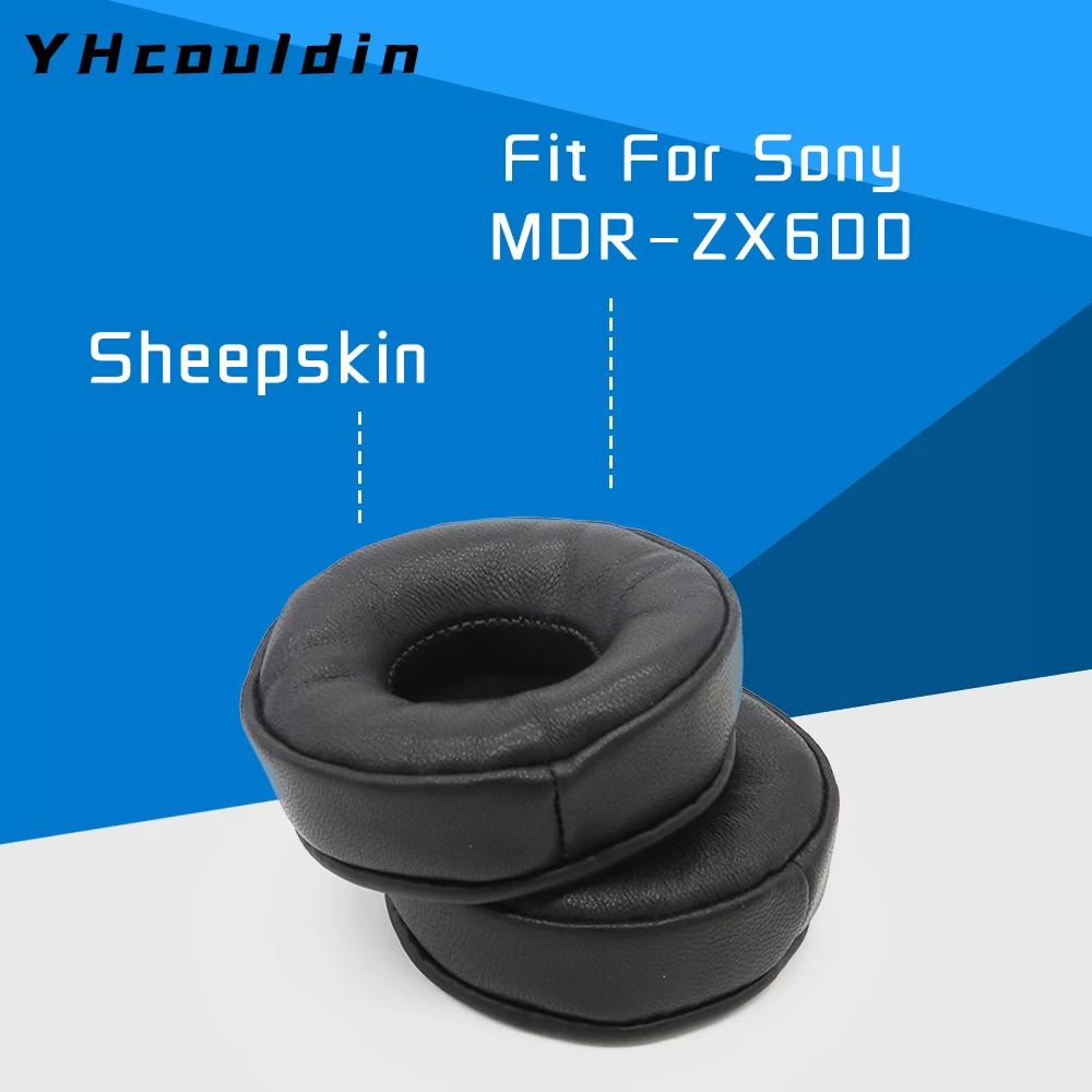 Sheepskin Earpads for Sony MDR ZX600 MDR-ZX600 Headphone Accessaries Replacemnt Ear Cushions Pads Genuine Leather