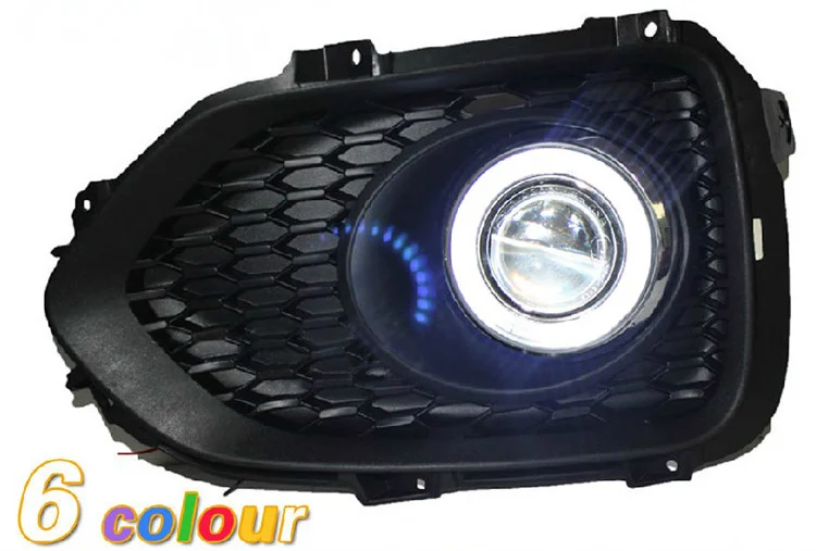 Eosuns Innovative Cob Angel Eye Led Daytime Running Light Drl + Halo Fog Lamp + Projector Lens for Kia Sorento 2009-12